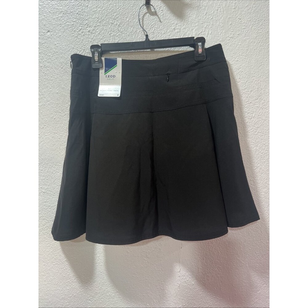 NWT‎ IZOD Golf Black Drawstring Left Side Zipper Skort
